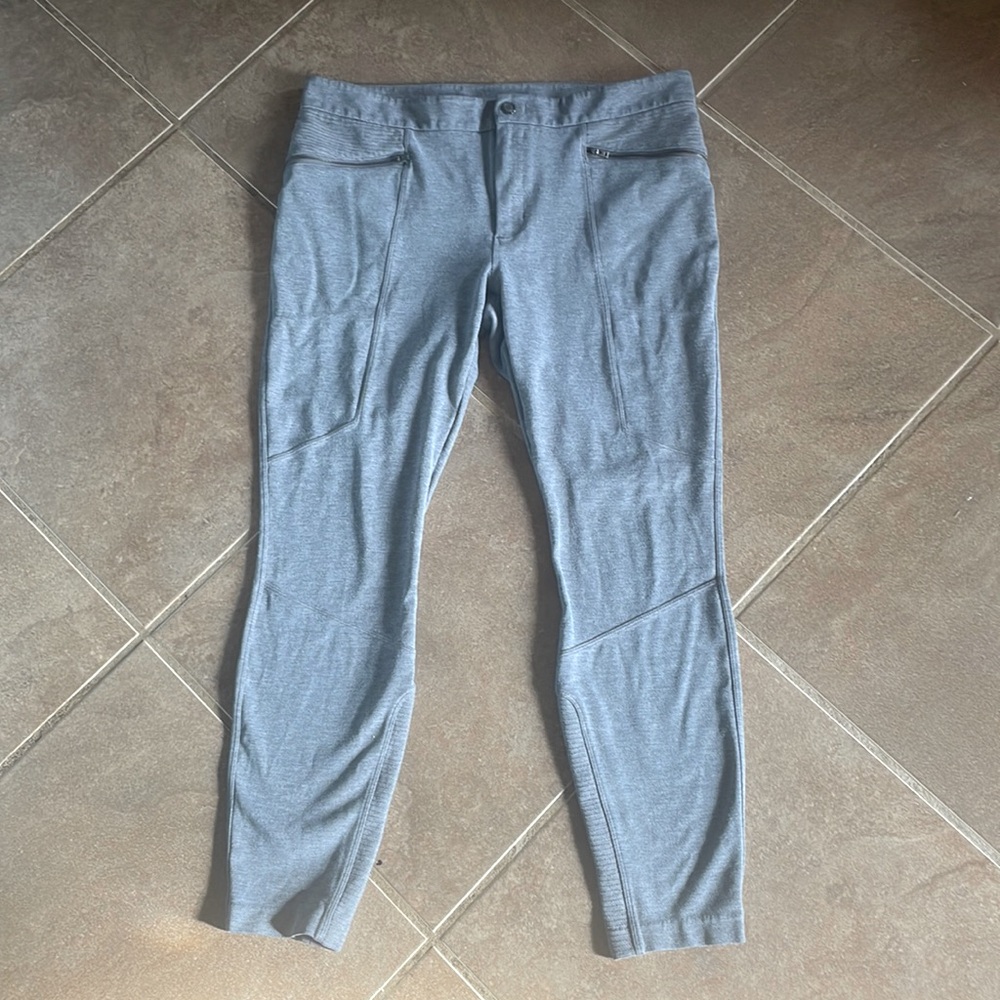 Athleta Ponte Moto Gray Pants! Size 14